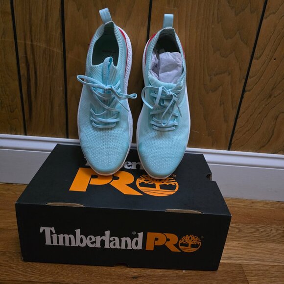 Timberland PRO Women's Serta Slip-On Light Blue Sneakers W Composite Safety Toe - Picture 4 of 11
